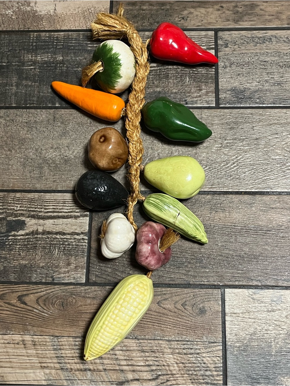 Ceramic Vegetable and Fruit Hanging Décor - Assorted Colors